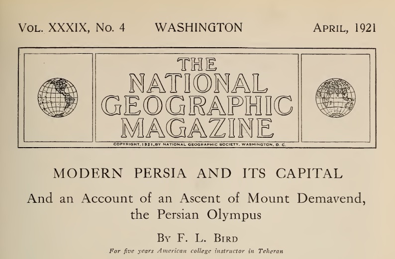 Modern Persia Capital National geographic magazine V 39 N 4 1921